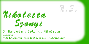 nikoletta szonyi business card